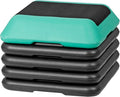 16" x 16" Adjustable Exercise Aerobic Step Platform Fitness Stepper with 4 Removable Risers 4'' - 6'' - 8''-10''-12'' Height for Home Gym Cardio Strength and Training