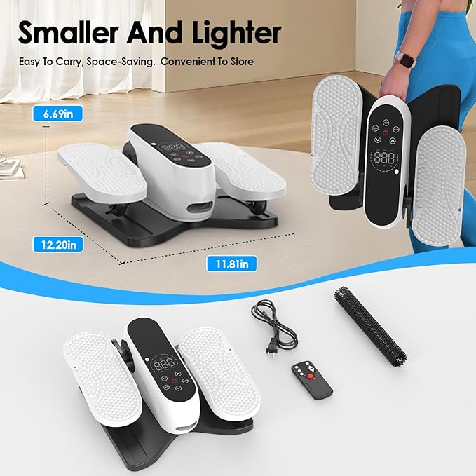 As Seen on TV Under Desk Elliptical Machine, Electric Leg Exerciser with Remote 12 Speeds, Quiet Portable Pedal Exerciser for Seniors at Home Office