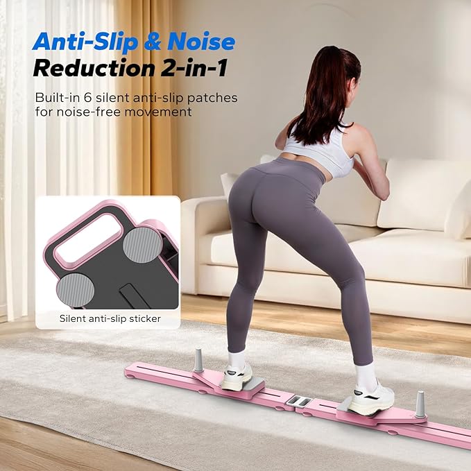 MERACH Pilates Board, Multifunctional Abdominal Plate, Detachable Ab Trainer Machine with Anti-Slip and Quiet Design, Portable Pilates Reformer for Core Workouts, Home Gym Equipment for Women