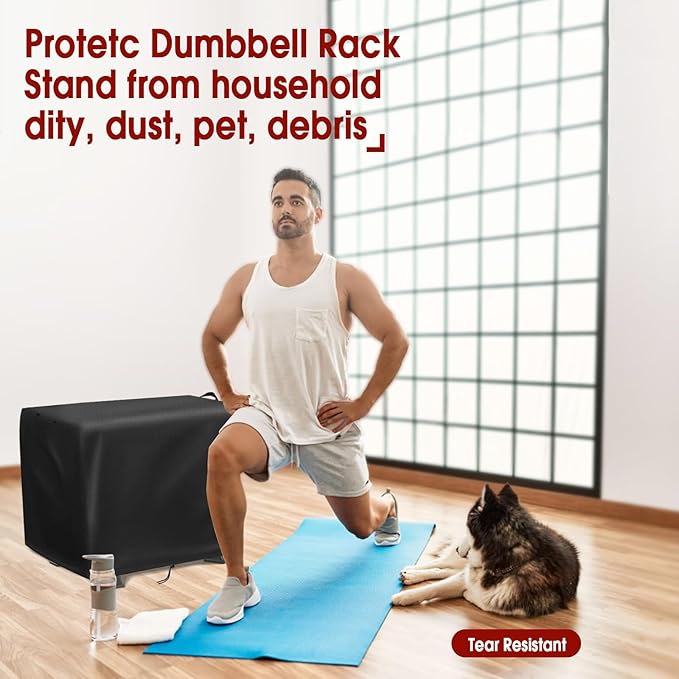 Dumbbell Rack Cover, Dust-Proof Strength Training Dumbbell Racks for Home Gym Cover Waterproof Dumbbell Weight Rack Protective Cover (Cover Only)
