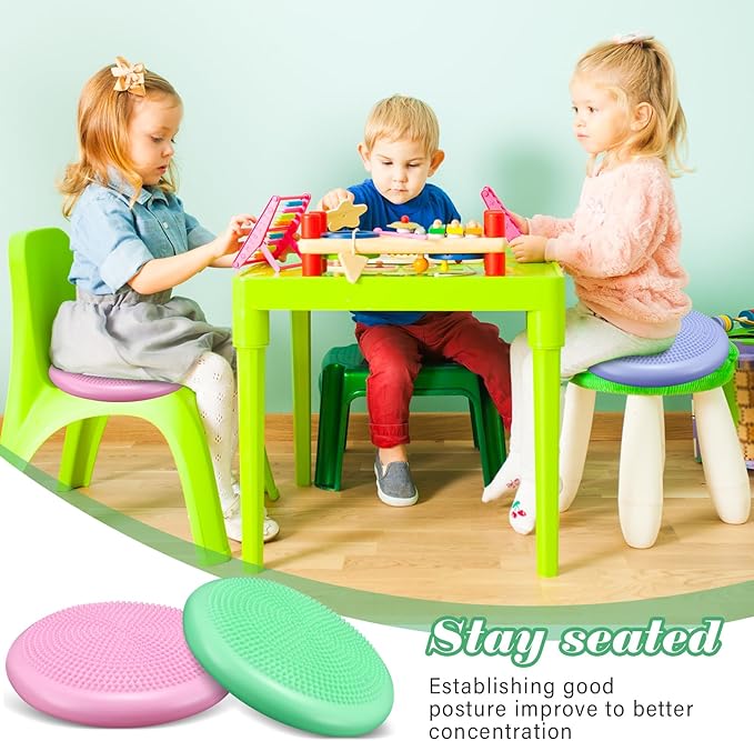 Libima 8 Pcs Wiggle Seat for Sensory Kids Flexible Wobble Cushion Non Slip Balance Disc for Adults Core Strength Physical Exercise Improve Posture School Home Office