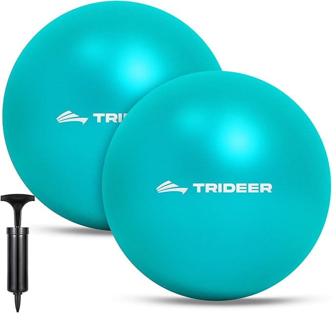 Trideer 9-Inch Pilates Ball, Small Exercise Ball for Yoga, Core Training, Physical Therapy, Balance, Stability and Stretching Pilates Equipment with Inflation Straw