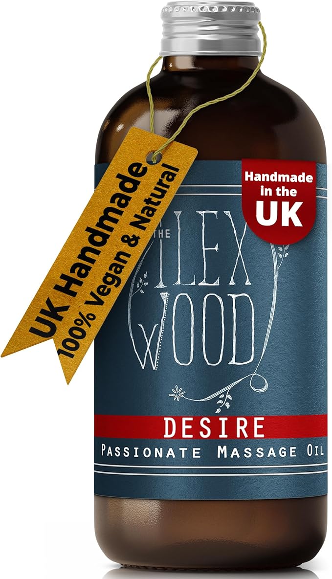 The Ilex Wood - Desire - Vegan Natural Passionate Spa Massage Oil, Handmade - 3.38 fl oz (100ml)