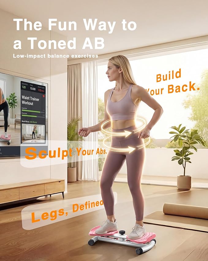 Waist Twister Machine Exercise, 326 lbs Ab Twister Board for Exercise, Home Gym, Balance Training & Fat Burning, Noiseless Workout Equipment for Women & Men - Twist Exercise Machine