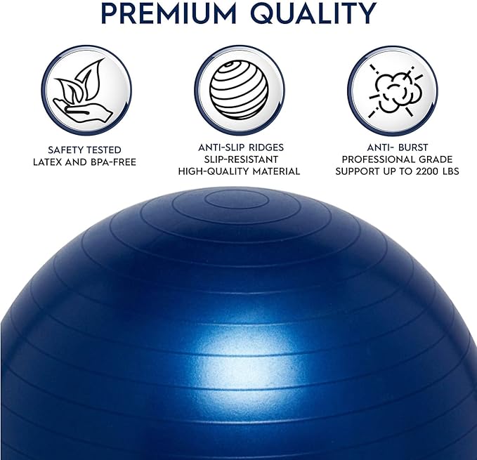Bouncyband Balance Ball – Create Flexible Seating to Improve Focus at School, Office, or Home with This No-Roll Weighted Ball