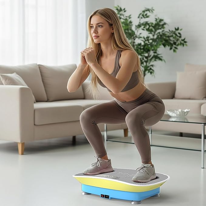 GYMAX Vibration Plate Exercise Machine, Vibration Plate with 10-Level Intensity, LED Display & Remote Control, Body Vibrating Plates Stand Shaking Platform Fat Burning Machine