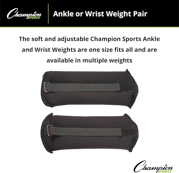Champion Sports Soft Adjustable Ankle and Wrist Weights