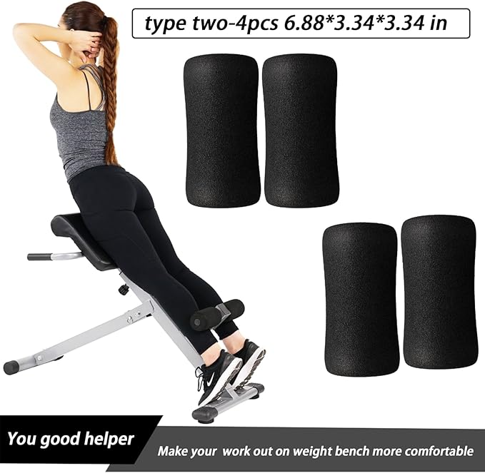 Foot Foam Padding(6.88 * 3.34 * 3.34 in), High Density Pads on Inversion Table, Workout Bench, Sits Ups Replacement Parts, Home Gym Accesories