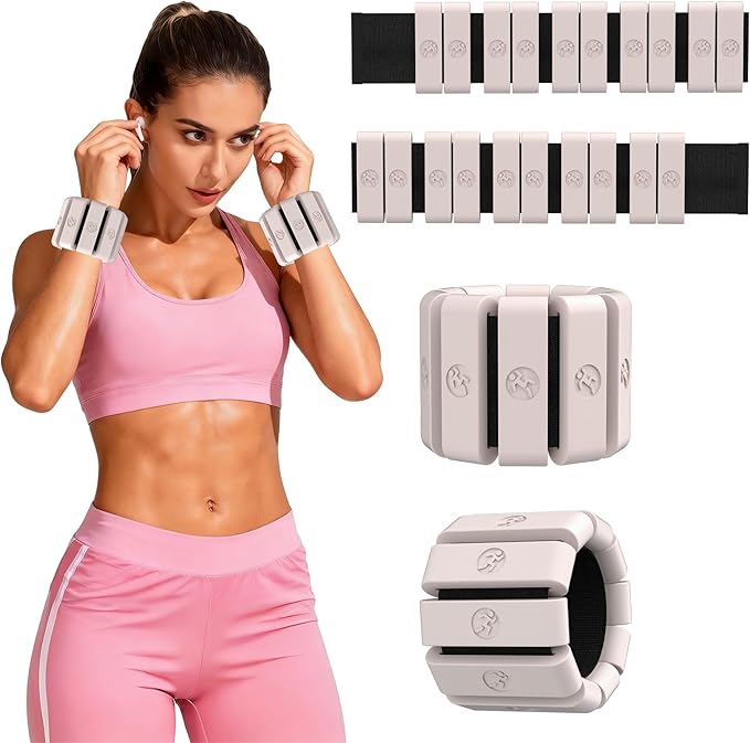 Adjustable Wrist Weights for Women Men, Leg Weights for Women 0.75lb-1lb-1.3lb Each for Walking, Yoga, Dance, Barre, Gym