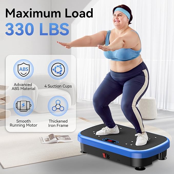 Vibration Plate Exercise Machine Weight Loss, Whole Body Vibration Plate for Lymphatic Drainage, 180 Adjustable Speeds Vibrating Plate Fitness Platform for Women Men