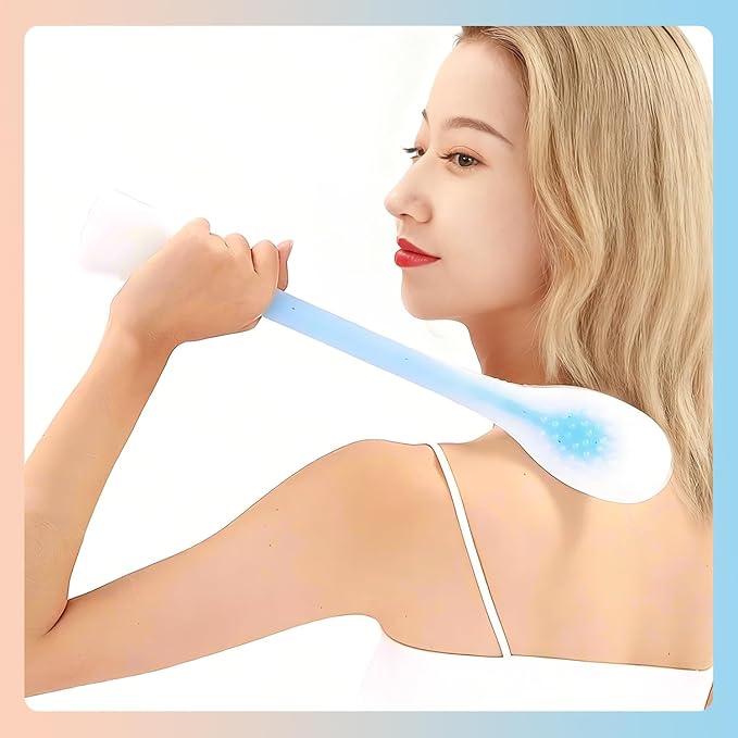 GSHOW Manual Back Massager Long Handheld Silicon Massage Hammer for Shoulder Back Soreness Relief, Massaging Whole Body Legs Arms
