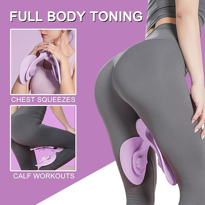 Pelvic Floor Exercise Devices, Inner Thigh Kegel Exerciser, Kegel Trainer for Postpartum Rehabilitation, Exerciser of Thigh at Home, Hip Under Desk Exercise Men Women with Band