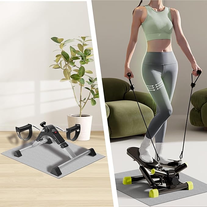 Elliptical Machine Non-Slip Mat, Apply to Under Desk Elliptical Peddler While Sitting, Perfect for Electric Seated Foot Pedal Exerciser, Enhanced Stability & Floor Protection (Black)