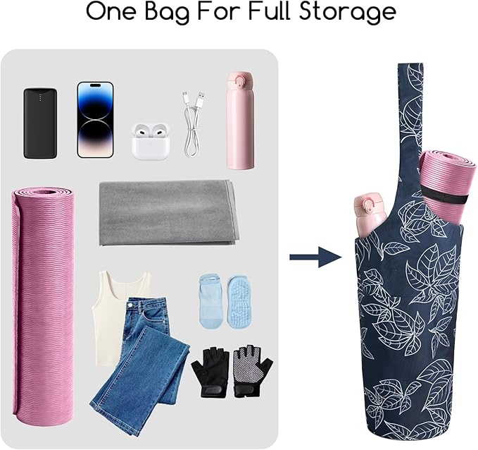 IwIeIaIrI Yoga Mat Bag for Women with Large Size Pocket and Zipper Pocket,Yoga Gifts Accessories with Adjustable Shoulder Strap- Fits Most Workout Stuff