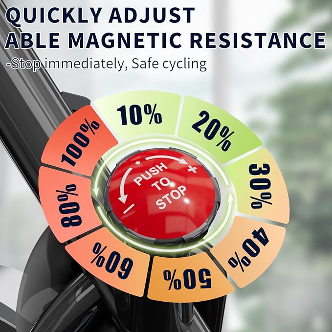 Exercise Bike with Exclusive Heart Rate Sensor and APP Sync, Stationary Bikes for Home with Continuously Variable Resistance, Compact Indoor Cycling Bike with Tablet Mount