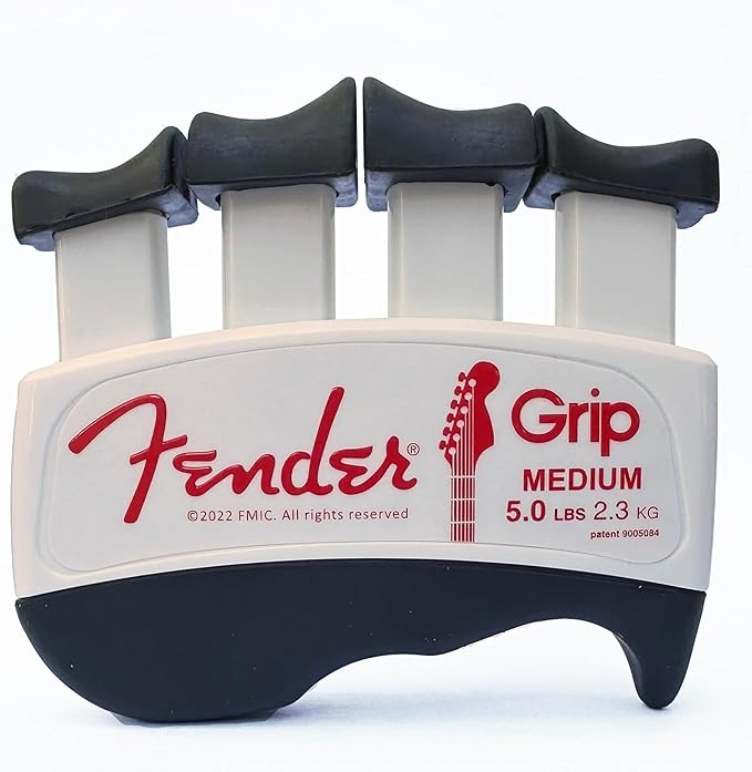 Fender GRIP Hand and Finger Exerciser – Best Ergonomic Finger Strengthener to improve play on all stringed instruments (Guitar, Bass, Violin, etc.) (Tensions: WHITE=5-Lbs; RED=7-Lbs; BLACK=9-Lbs)