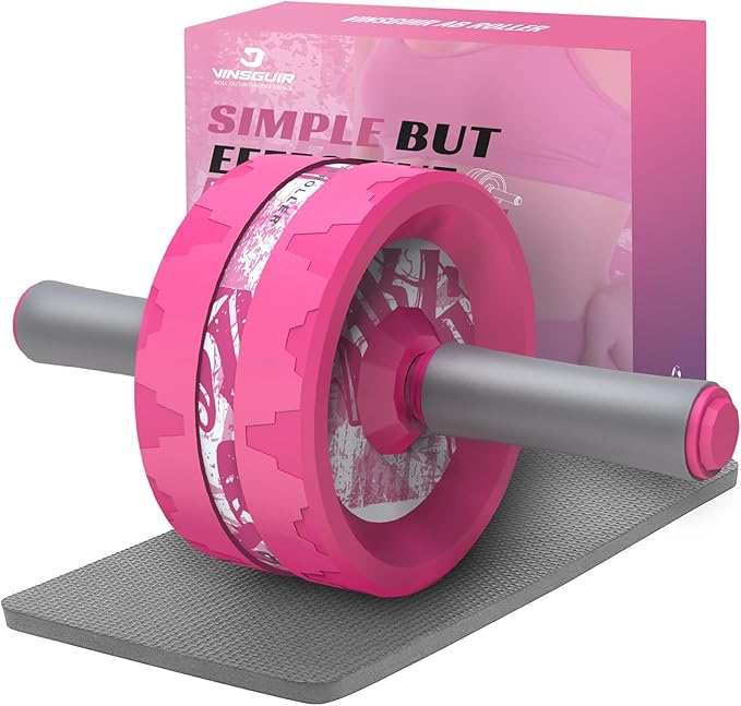 VINSGUIR Ab Roller Wheel, Abs & Core Workout Equipment for Home Gym with Knee Pad Accessories, Abdominal Wheel for Full-body Strength Training