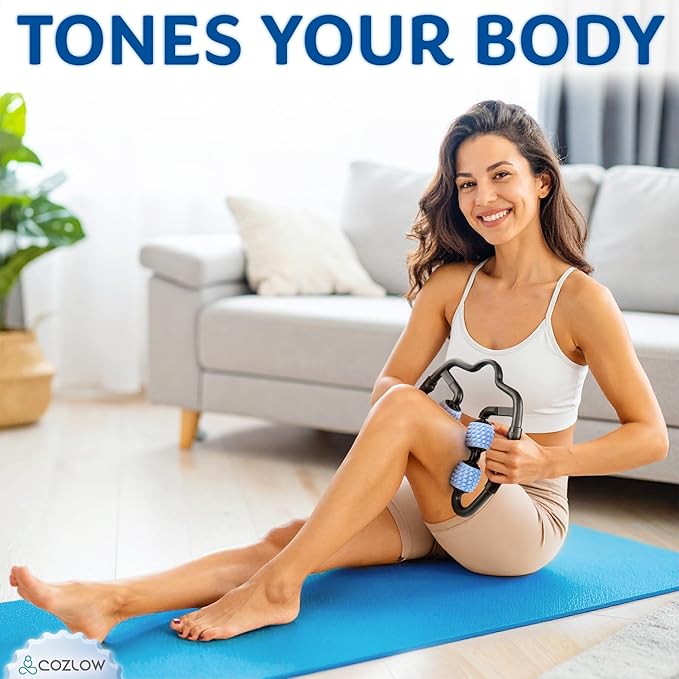 COZLOW Dual Sided Muscle Roller - Cellulite Massager for Arms and Legs - Flexible Massage Tool - Effective Sculpting Massage for Thighs, Butt