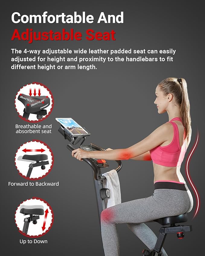 HARISON Exercise Bike for Home - 350lbs Magnetic Resistance Indoor Cycling Bike, Stationary Bikes with 2 in 1 LCD Monitor and Tablet Holder, Smooth & Quiet for Cardio Workout