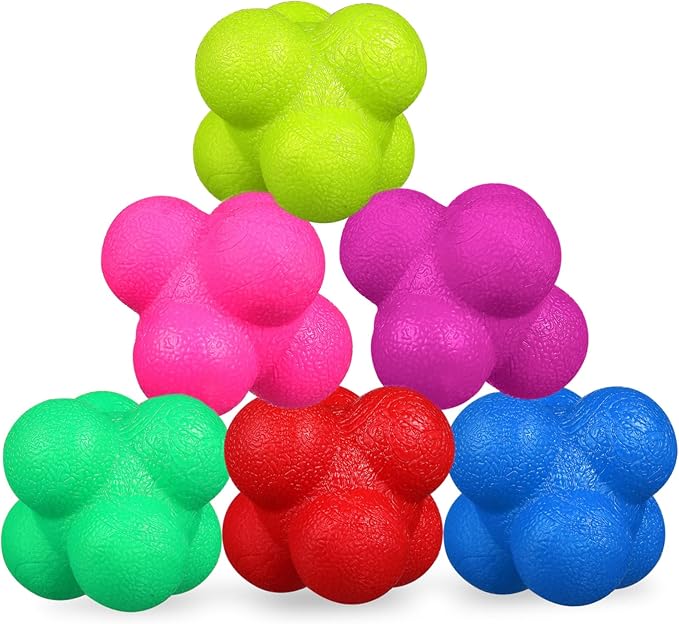 YARNOW 6pcs Hexagonal Reaction Training Balls Exercise Balls for Sports Agility Reaction Fitness Elasticity