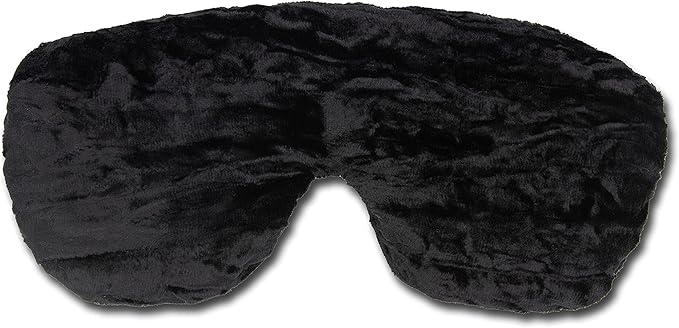 Handmade Weighted Sleep Eye Mask Yoga Pillow - Flax Seed Fill - Lavender Scented - Black - TEMFL-BK