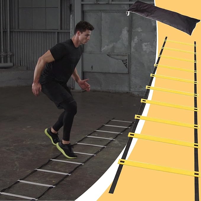 Agility Ladder - Football Speed Training Equipment with Instant Set-Up Design, Durable Ladder with Storage Bag Included, Perfect Exerciser for Sports Tennis Hockey Badminton Soccer Basketball Drills
