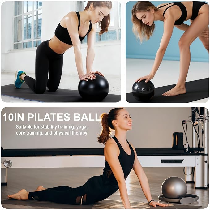 Pilates Equipment 15" Pilates Ring Plus, Pilates Kit for Home Workouts, Pilates Essentials Kit for Women with Pilates Ring and Ball Set, Booty Bands, Figure 8 Resistance Band, Yoga Band