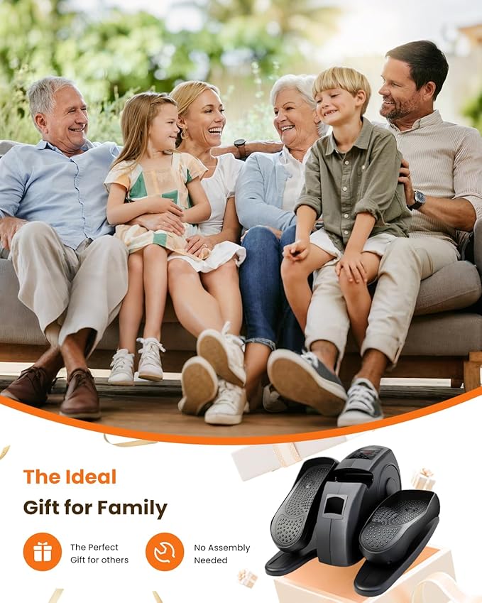 Under Desk Elliptical Machine, Ellipse Leg Exerciser as Seen on TV with Remoter, Quiet Electric Seated Pedal Exerciser, Mini Leg Exercise While Sitting for Seniors, Manual & Auto Mode