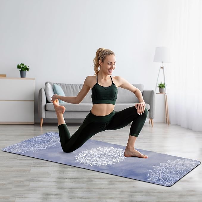 FOLAI Extra Thick Yoga Mat 6mm，pilates mat thick - Non-Slip Exercise Mat for HIIT, Pilates & Home Workouts & Workout with Free Carry Strap