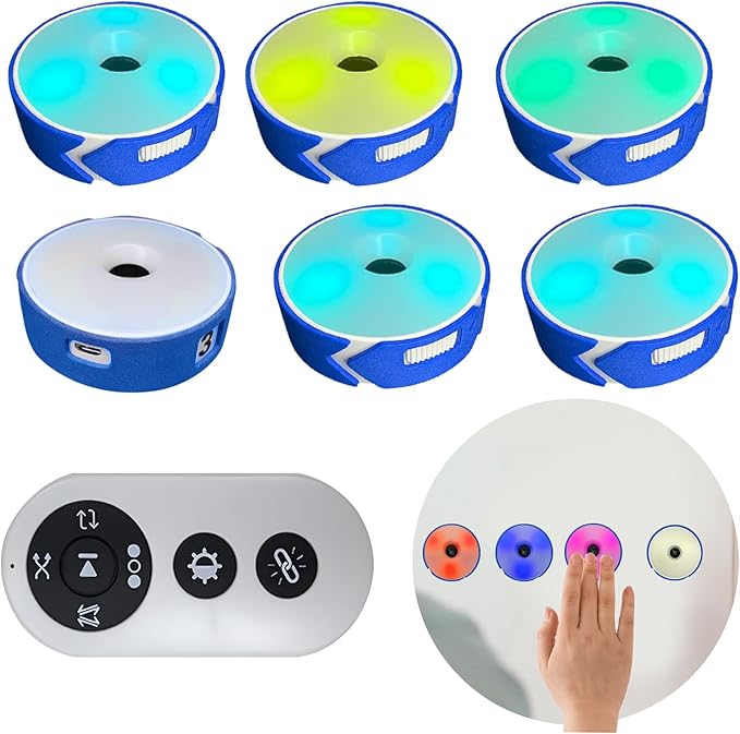 6Pcs/Pk Agile Reaction Training Lamp Set, Blue Shell Sport Reaction Training Light Speed Equipment Quick Reaction Lights Enhancing Speed and Agility Tools