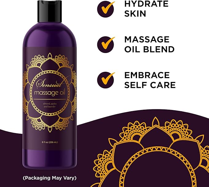 Alluring Massage Oils for Massage Therapy - Maple Holistics Massage Oil Kit with Aromatherapy Lavender Massage Oil Plus Foral Massage Oil for Sensual Aromatherapy Made with Pure Essential Oils