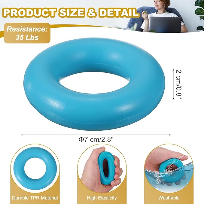 Grip Strength Trainer Rings, Portable Hand Grip Strengthener Finger Forearm Strengthener - Fitting for (Athletes/Rock Climbing/Workout/Fitness)