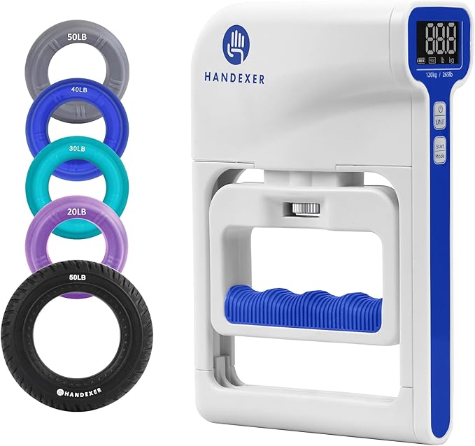 Grip Strength Tester 265lb/120kg, Digital Hand Dynamometer FDA Registered with Backlit LCD for Grip Strength Testing and Training