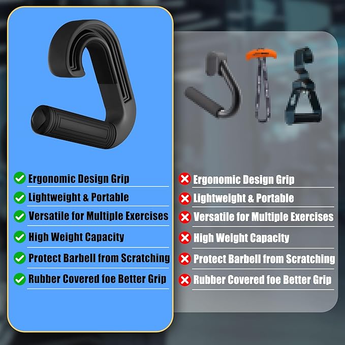 Pull Up Handles Neutral Grip: Portable Barbell Grip with 2 Detachable Straps for Cable Machine LAT Pull Down T-bar Row Deadlift Shrug