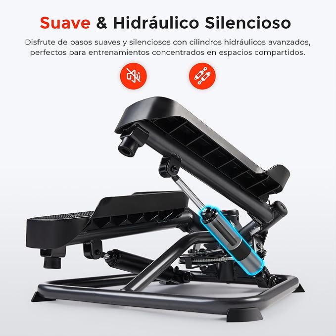 Sunny Health & Fitness Mini Steppers for Exercise at Home, Stair Step Workout Machine, Full Body Cardio Equipment, with Optional Free SunnyFit App Connection and Resistance Band