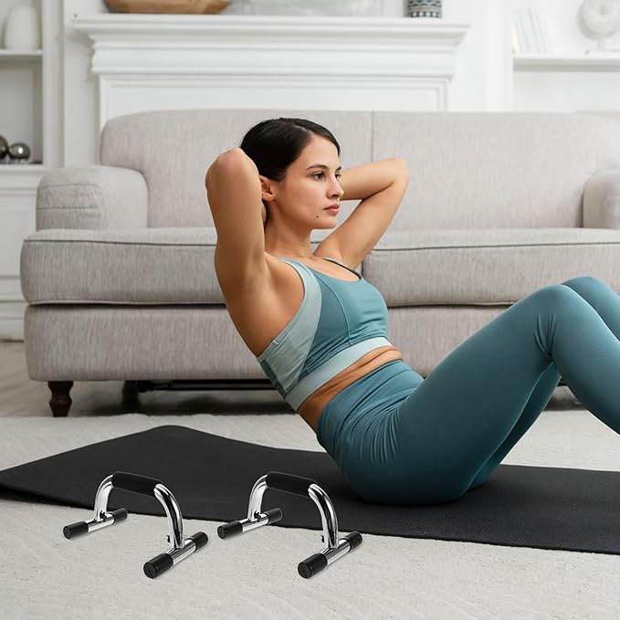 2pcs Push up Stands with Non-slip Steel Frame Push up Bars Handstand Bars for Home Workout Strength Training Exercise Equipment for Men and Women