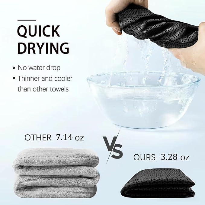 4 Packs Cooling Towels, 40" x 12" Microfiber Cooling Towels for Neck and Face, Soft Breathable for Working Out with Waterproof Bag & Carabiner, Suit for Running, Yoga, Climb, Travel