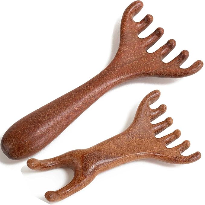 Scalp Massage Tool, Head Massager Scalp, Massage Comb for Gua Sha, Wooden Foot Massage Tool - 2 Pack