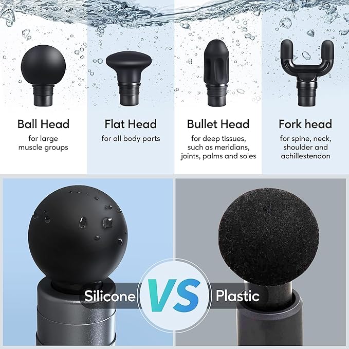 arboleaf Massage Gun Deep Tissue, Balance of Power & Portability Full-Metal Percussion Massager with Silent Brushless Motor - Ultra-Quiet Pocket-Sized for Athletes Back Pain Relief Home Office Travel
