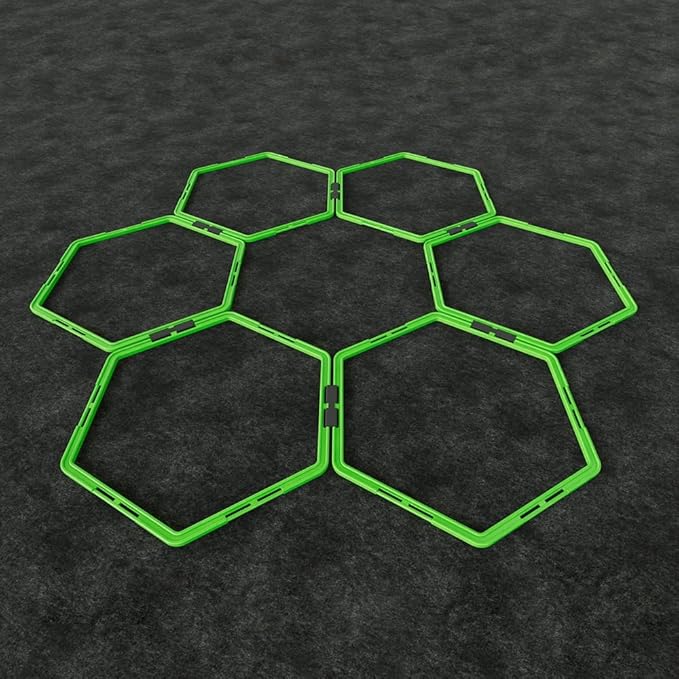 Power Systems Hex Agility Rings, Ladder, Hurdle Set All in One - Use Indoors or Outdoors for Speed & Skill Training