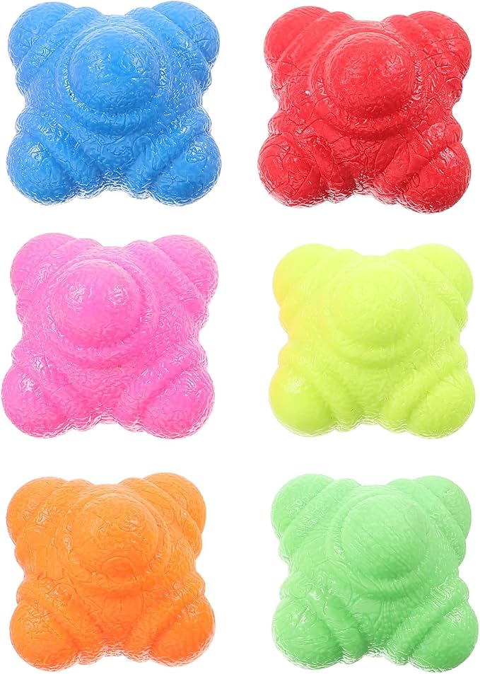 Alasum 6Pcs Hexagonal Reaction Balls Agility Training Balls for Hand Eye Coordination Fitness Equipment
