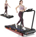 Foldable Treadmills for Home, Quiet Treadmill with 10% Incline, Walking Pad Treadmill with Desk, 350lbs Weight Capacity Walking or Running for Home Office