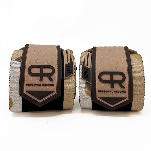 Elbow Wraps for Weightlifting - Heavy Duty Construction, 25% More Elasticity, Reinforced Stitching, Extra Wide Fastener, Easy to Adjust, (Sand Camo)
