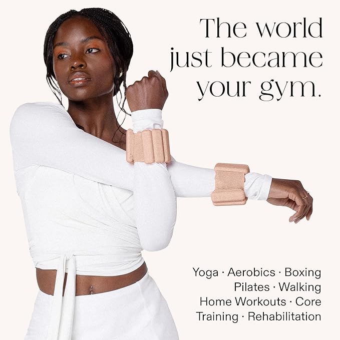 Bala Bangles Wrist & Ankle Weights for Women & Men - Adjustable Weighted Bands - Soft Silicone Arm & Leg Weights for Pilates, Yoga, Walking, Barre, Home Workout & Strength Training Exercise