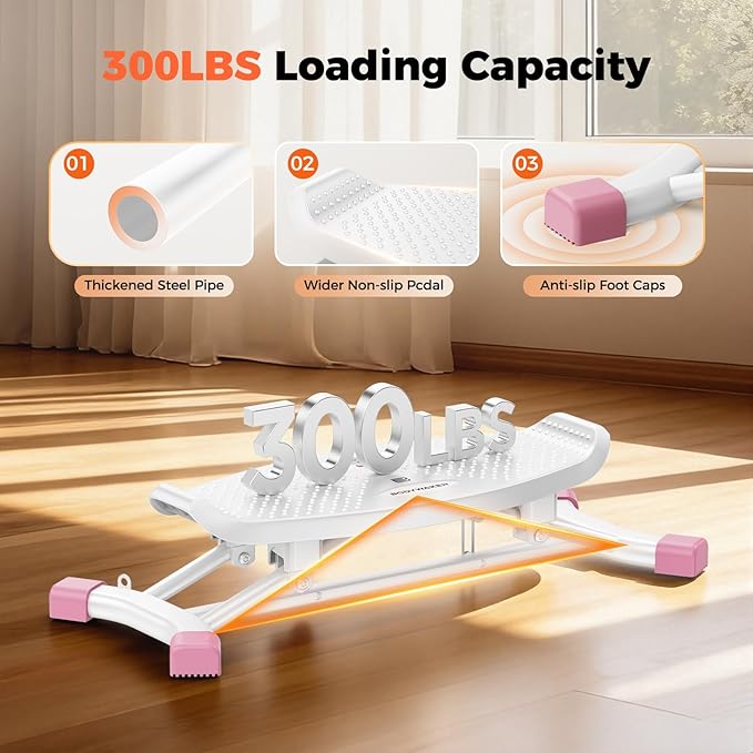 Balance Board for Full Body Workout, Wobble Board with LCD Monitor & Resistance Bands, 300 lbs Capacity Portable Rocker Board for Home Gym, Cardio, Core & Leg Training