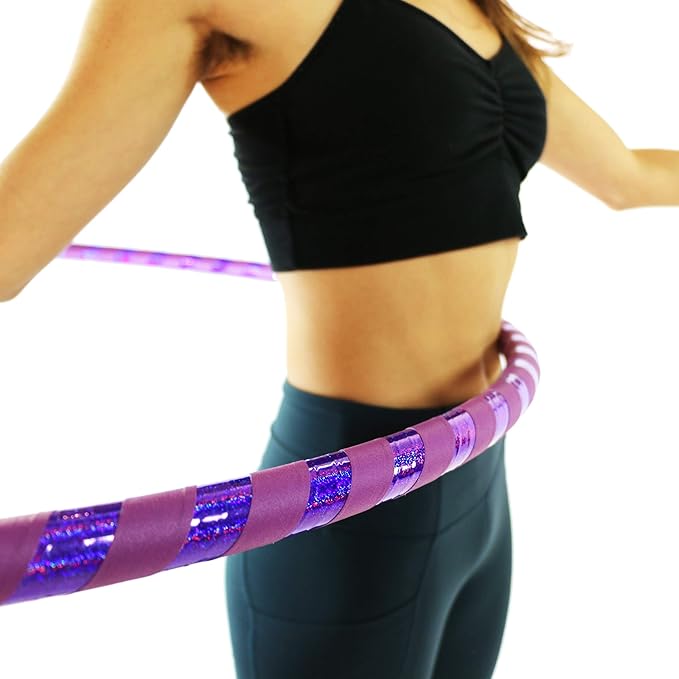 Weighted Beginner Fitness Hula Hoop for Adults - Exercise Hoop for Weight Loss & Core Workout - Large Diameter Hoop for Easy Learning - Handmade in USA - Multiple Sizes & Colors