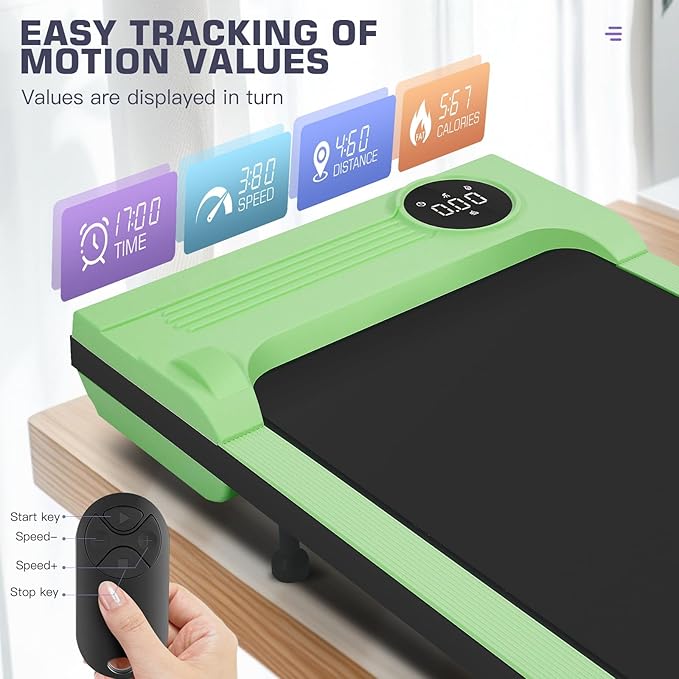 Under Desk Walking Pad for Home Office - 2.5 HP Portable Treadmill With 300 lb Capacity, Compact Jogging Running Machine, Remote Control and LED Display