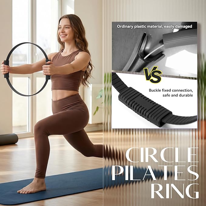 Pilates Kit, Pilates Ring and Ball Set with 5-Level Resistance Bands for Core Strength, Stretching, Toning & Full Body Home Workout Pilates Equipment