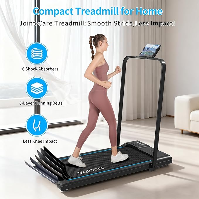 3 in 1 Walking Pad Treadmill with Handle | 1.5HP Under Desk Treadmill for Home Office | Foldable Compact Walking Jogging Running Machine | 220LBS Capacity, ≤45dB Quiet Treadmill