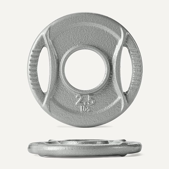 Amazon Basics 2-Inch Olympic Cast Iron Grip Weight Plates